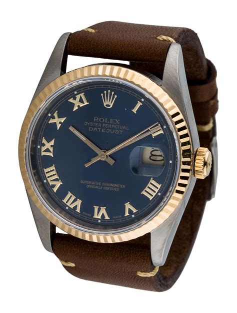 rolex datejust gold leather band|Rolex oyster perpetual Datejust band.